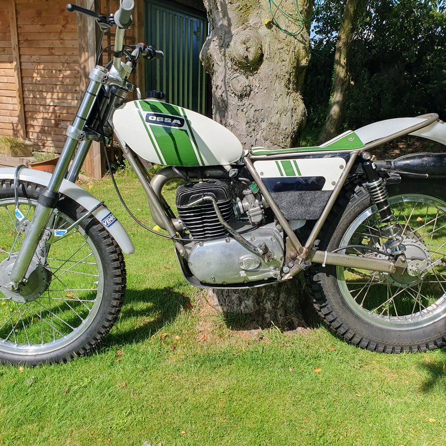 ossa motorcycle white green
