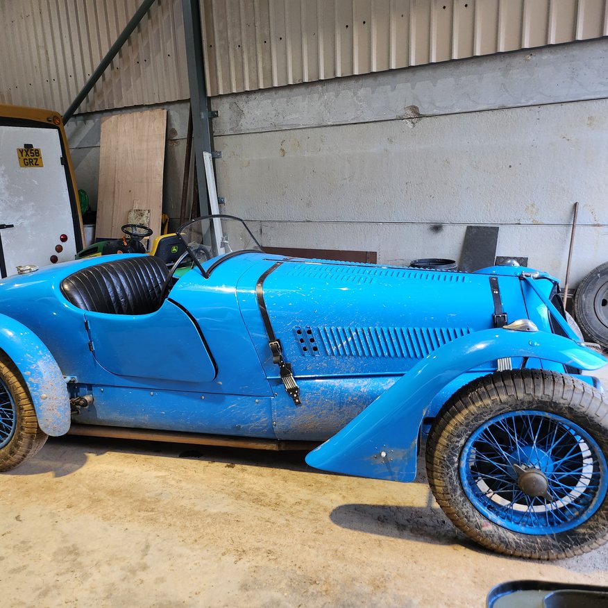 vintage french race car blue